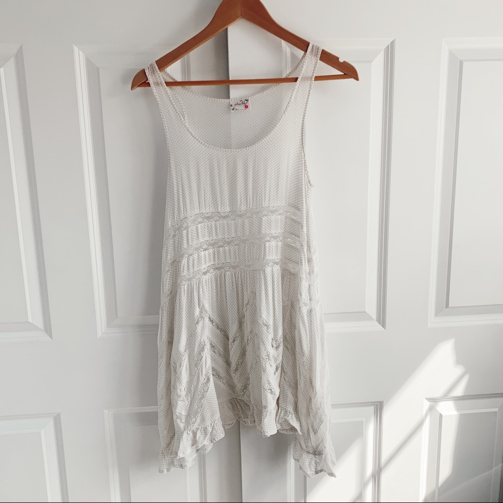 Free People Polka Dot Lace Tunic Size XS